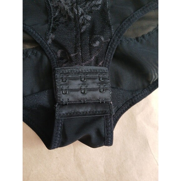 Shapewear Tummy Control Bodysuit Womens M Black Mesh Sculpting Zip Hook Eye - Picture 2 of 8